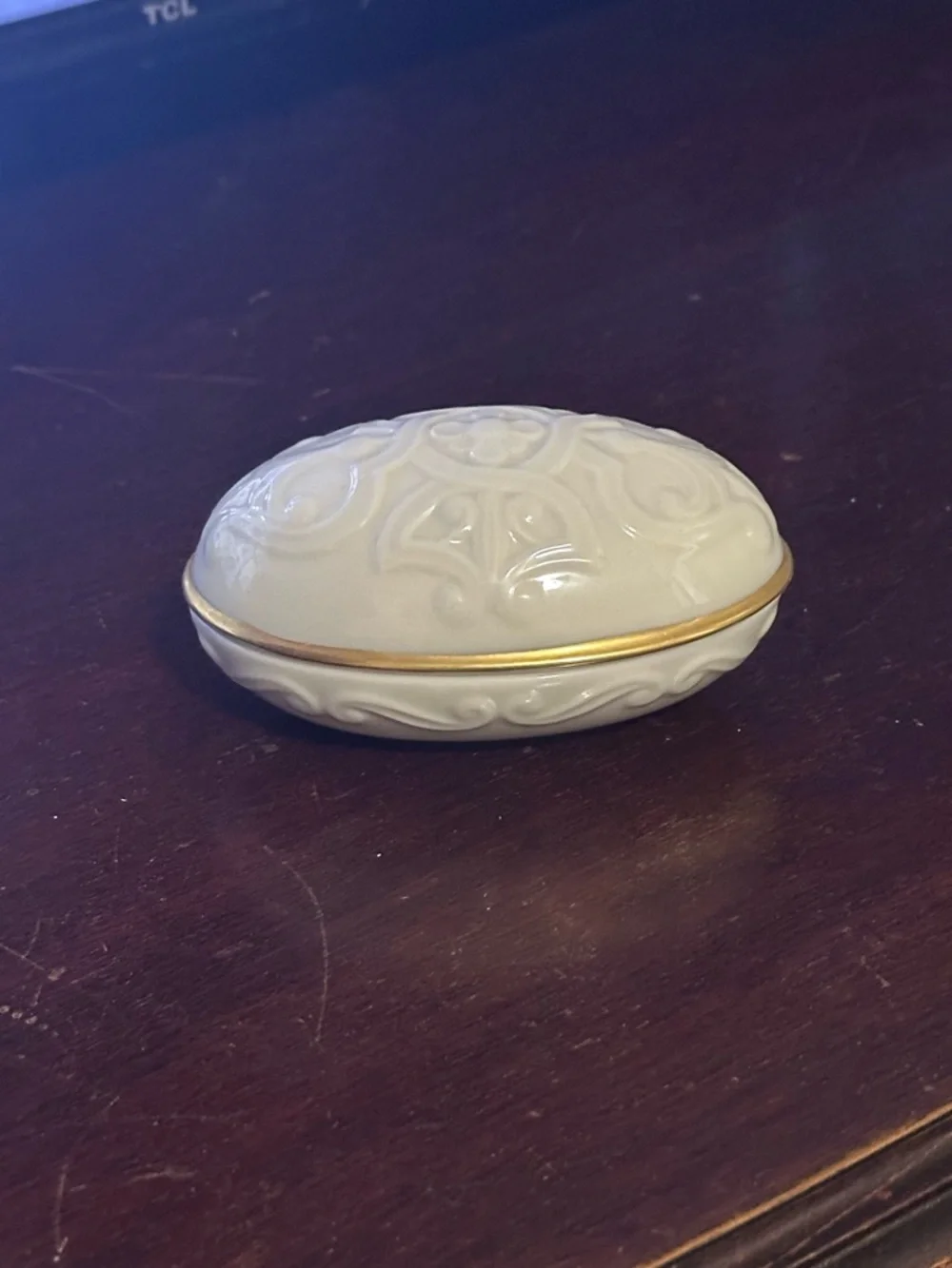 Vintage Lenox Lyric Ivory Porcelain Trinket Box